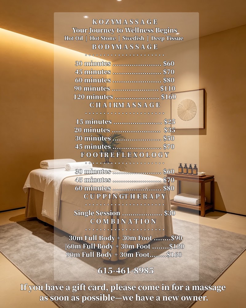 Kozy Massage, spa in Gallatin, TN, photo 1 of 4